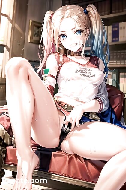 Harley Quinn’s Wet T-Shirt and Thong Fantasy in Sexy Hentai AI Image