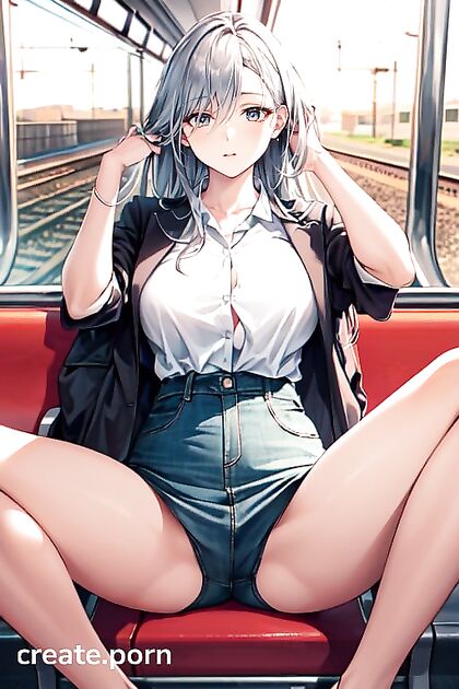 Ash-Haired Beauty Rides the Sunset Train for Intense Hentai Pleasure