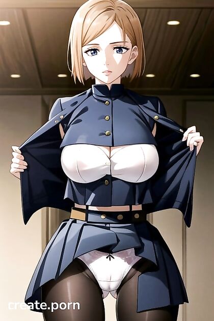 Naked Biker Chick in Black Leather Jacket Shows Off Thighs for Steamy Hentai AI Image