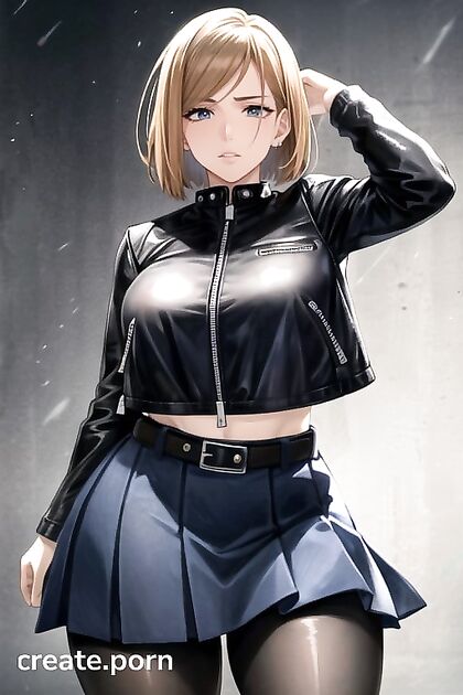 Biker in Black Clothes Rides Thick Cock in Steamy Hentai AI Image