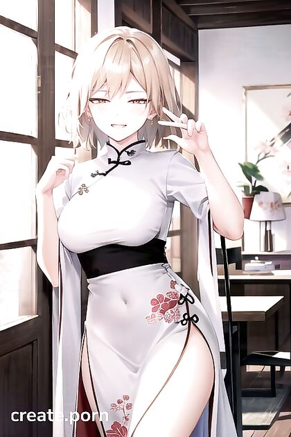 Mitsuki Bakugo in Chinese Hanfu for Steamy Blonde Hentai AI Image