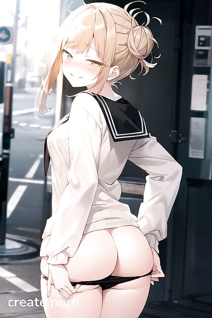 Mischievous Smile and Blush - Rear View Seduction in hentai Hentai AI Image