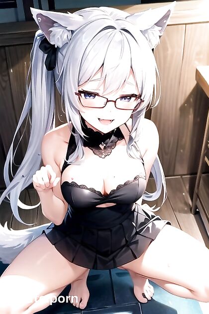 Blushing Blue-Eyed Beauty Gets Naked in Seductive Hentai AI Image