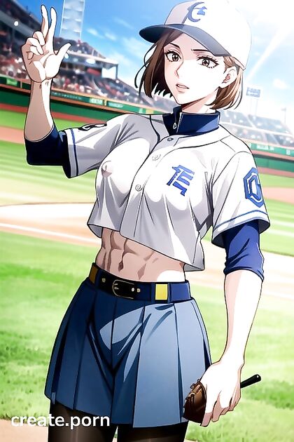 Muscular Guy in Baseball Uniform Nails It in Steamy Hentai AI Image