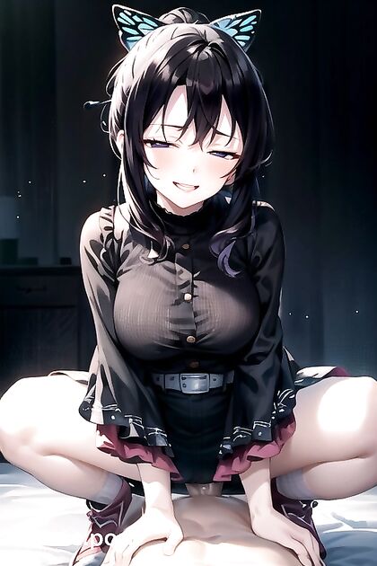Kochou Shinobu from Demon Slayer Enjoying Thick Full-Body Hentai Pleasure