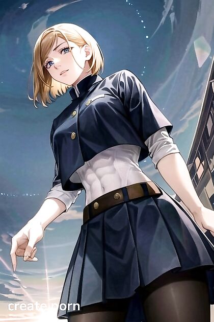 Kugisaki Nobara Stands Seductively in Ultra-Detailed Jujutsu Kaisen Hentai AI Image