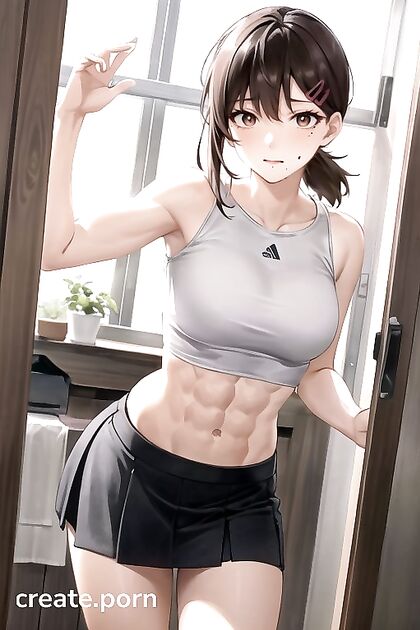 Lifted Mini Skirt Reveals naughty Bits in Steamy Hentai AI Image