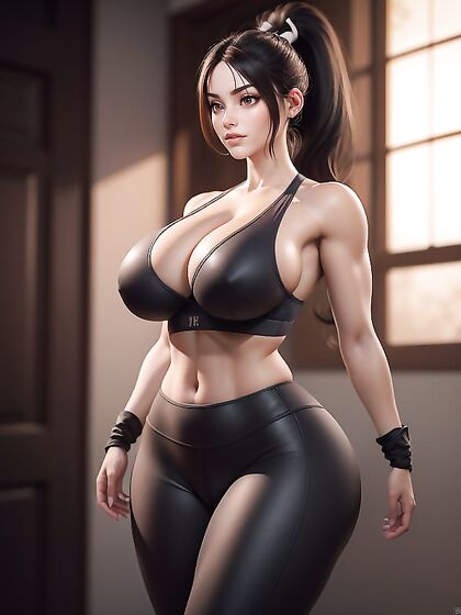 Massive Breasts on Fit Body in 3D Hentai AI Image
