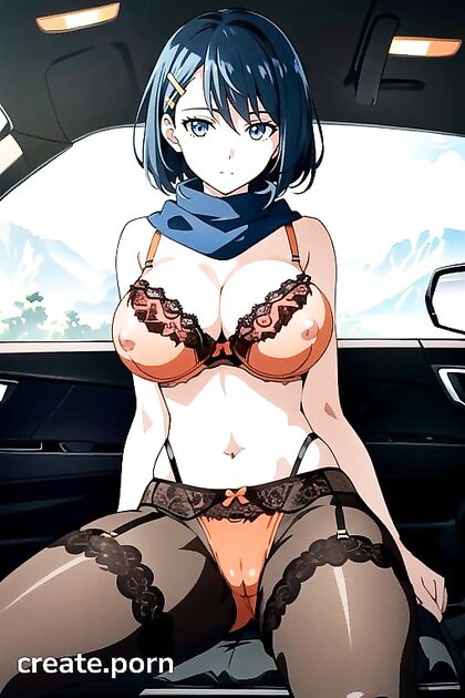 Busty Beauty in Stockings Shows Off Thick Thighs in Seductive Hentai AI Image