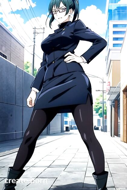 Maki Zenin from Jujutsu Kaisen Shows Off Her Fit Body in naughty Hentai AI Image