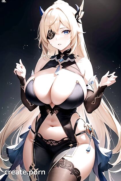 Fischl from Genshin Impact Shows Off Her Massive Ass and Breasts in Steamy Hentai AI Image