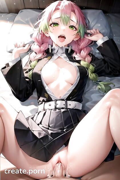 Mitsuri Kanroji from Demon Slayer Enjoying Ecstatic Missionary Ahegao Moments