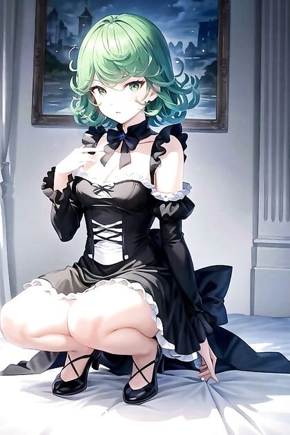 Tatsumaki from One Punch Man to Masturbate by Puppet Strings as French Maid