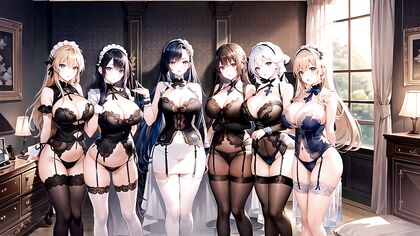 GiganticBreasted Maid in Stockings Tempts You in Hentai AI Image