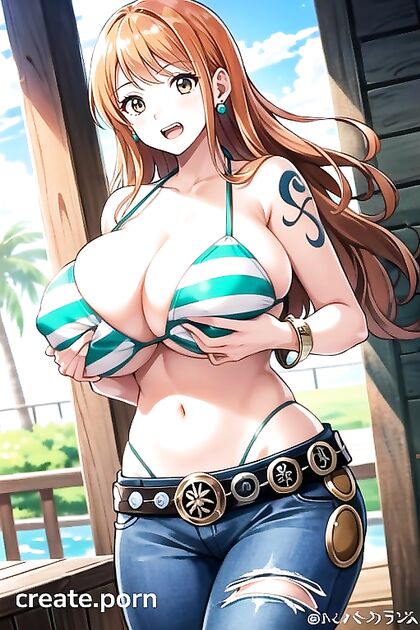 Nami from One Piece Shows Off Her Massive Ass in Steamy Hentai AI Image
