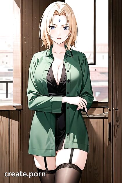 Tsunade from Naruto Teasing in a Skirt for Steamy Hentai Pleasure