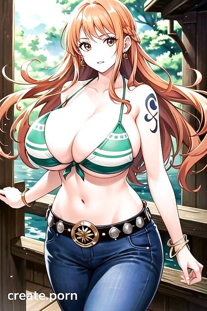 Nami from One Piece Shows Off Her Massive Assets in Steamy Hentai AI Image