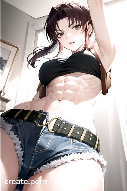 Revy from Black Lagoon Gets Intimate in Muscle-Filled Hentai AI Image