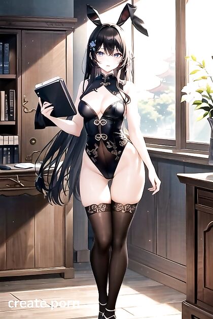 Full Body Chinese Hentai AI Image Unfolds Behind the Window Pane