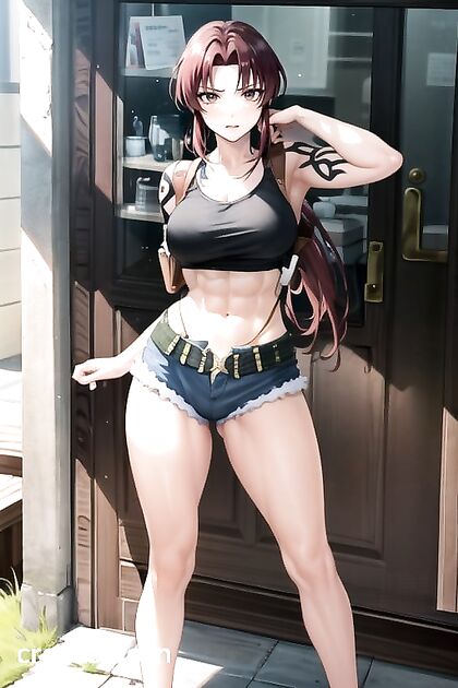 Seductive Action Anime Girl 18+ Wields Weapon in Intimate Room Image Hentai Hentai AI Image