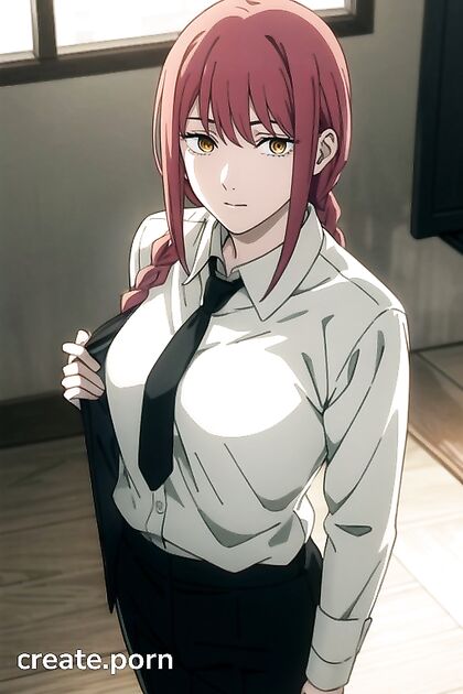 Makima from Chainsaw Man Seduces in Officepants for Full-Body Hentai Pleasure