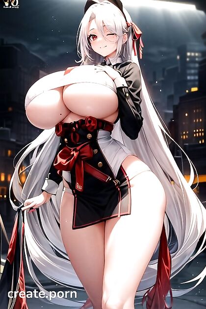 Prinz Heinrich from Azur Lane Shows Off Her Tiny 18+ Waist and Enormous Assets in Detail