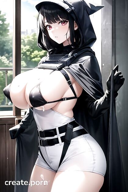 D from Nikke Exposes Her Pussy and Erect Nipples in Intense Hentai AI Image