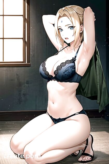 Kneeling in Lingerie While Slowly Undressing for Seductive Hentai Pleasure