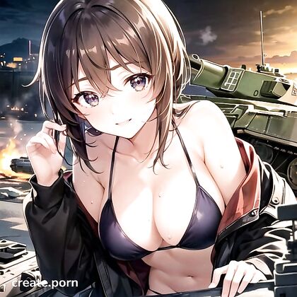 Miho Nishizumi from Girl 18+s und Panzer in Ultra-Detailed POV Hentai AI Image