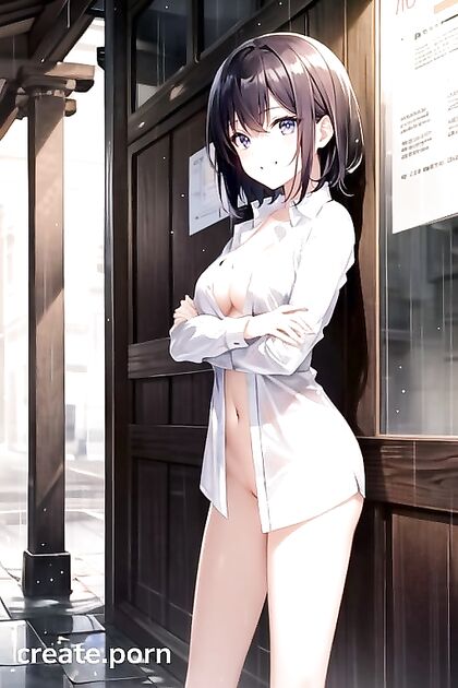 Raining Desire - Open-Clothed Bliss with Entwined Arms in Hentai Fantasy