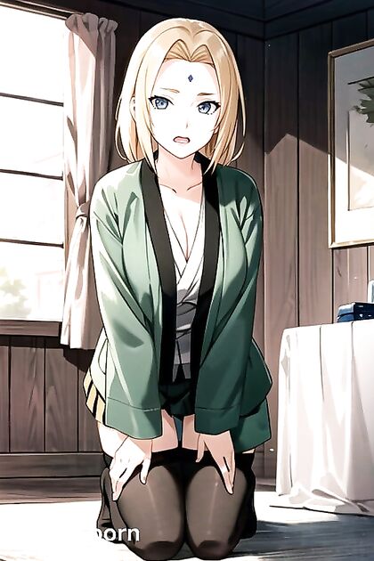 Kneeling in Nylon Stockings for Intense Hentai Orgasms