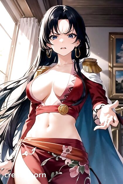 Boa Hancock from One Piece Stares Seductively at You with Her Massive Breasts in Hentai AI Image