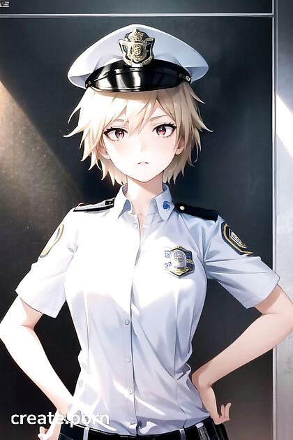 Mitsuki Bakugo in Police Uniform Blows Minds in Steamy Blonde Hentai AI Image