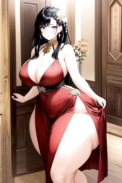 Delta from Eminence in Shadow Bares HerLarge Breasts in Seductive Hentai AI Image