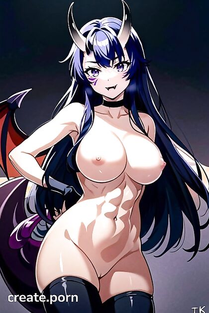 Naked Muscular Devils Deliver Intense Hentai AI Image