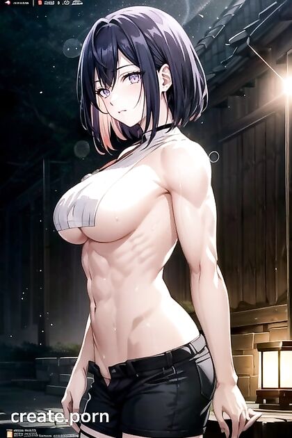 Hinata Hyuuga from Naruto Stripped Down in Split-Screen Hentai AI Image