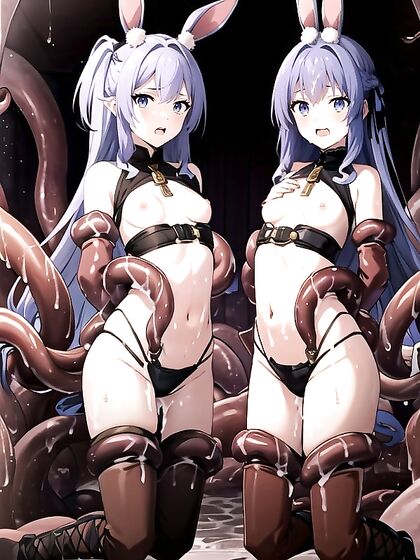 Tied-Up Bunny Girl 18+s in Harem Fantasy for Intense Hentai Pleasure