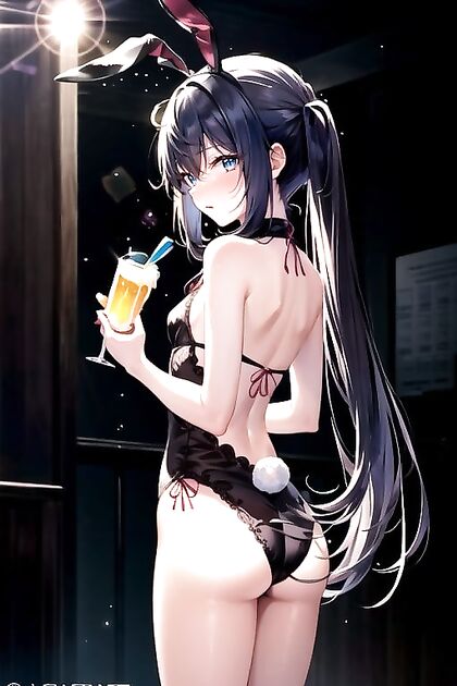 Teen 18+ Bunny Girl 18+ Shows Off Her Perfect Ass in Seductive Rear View Hentai AI Image
