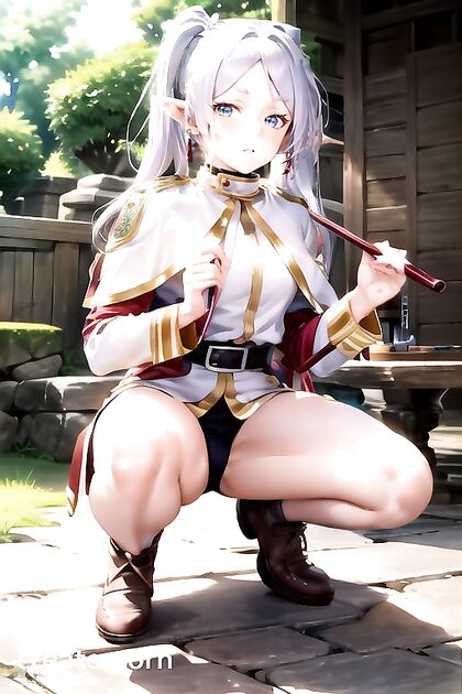 Feet Presentation and Breast Squeezing in Seductive Hentai AI Image