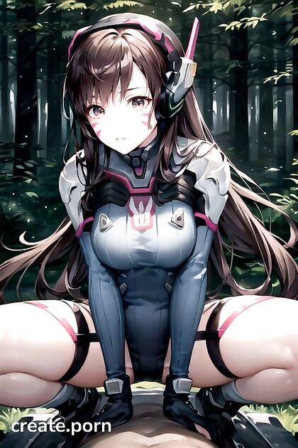 CowGirl 18+ Rides Hard in the Forest with Front View Hentai AI Image
