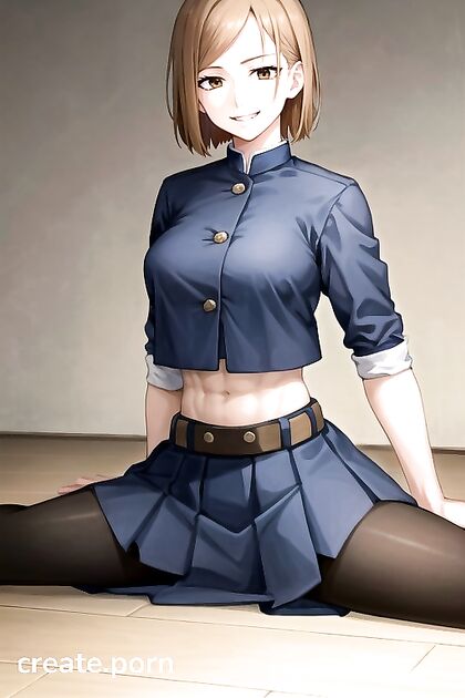 Nobara Kugisaki from Jujutsu Kaisen Strips Down and Smirks in Steamy Hentai AI Image