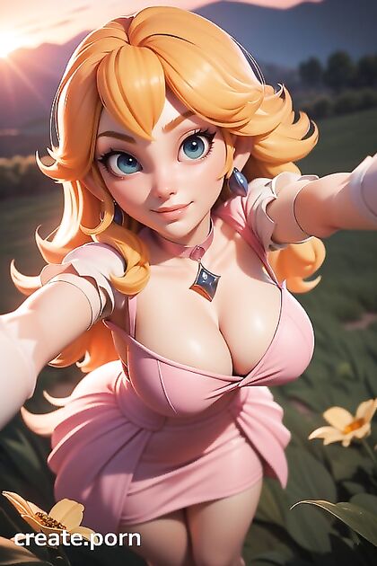 Princess Peach Enjoying Blissful Moments in Seductive Hentai AI Image