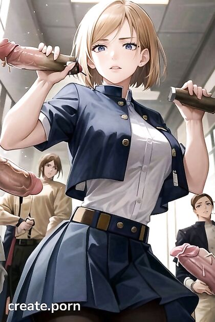Kugisaki Nobara from Jujutsu Kaisen Shows Off Muscles in Sexy Hentai AI Image