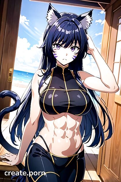 Delta from Eminence in Shadow Shows Off Her Muscles in a Sexy Bikini Hentai AI Image