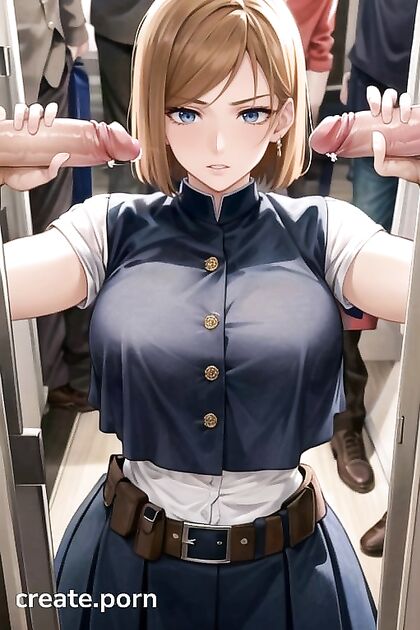 Nobara Kugisaki from Jujutsu Kaisen in Tight Outfits for Steamy Top-Down Hentai AI Image