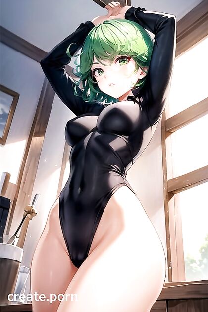Tatsumaki from One Punch Man Flexes Her Yoga Skills and Large Ass in Steamy Hentai AI Image