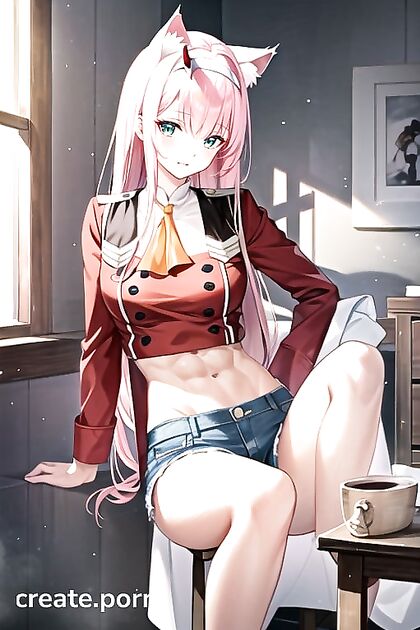Large-Breasted Beauty in Jean Shorts Tempts You in Hentai AI Image