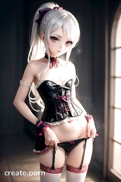 Goth Babe Reveals All in Seductive 3D Hentai AI Image