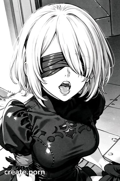 Yorha No.2 Type B Showing Off Her Ahegao in Intense Close-Up Hentai AI Image