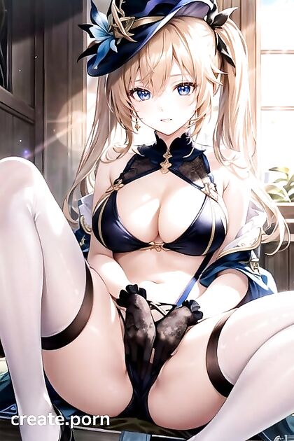 Ultra-Detailed Hentai Fantasy - Barbara from Genshin Impact Pleasuring Herself